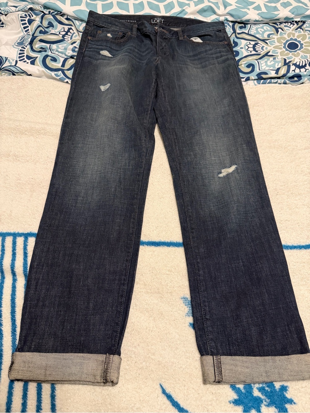 LOFT Women’s Dark Wash Straight-Leg Jeans - Dark Blue
